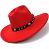 New Western Cowboy Hat, Black Woolen Jazz Top Hat, Four Seasons Men'S And Women'S Turquoise Crimped Felt Hat