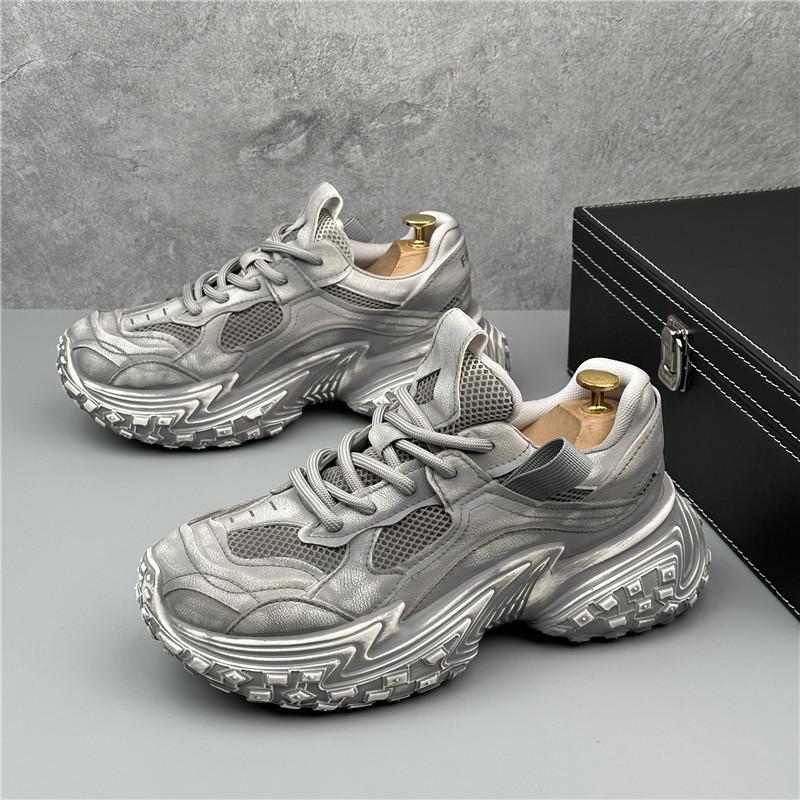 Mode Herr Sneakers Mesh Grå Fritidsskor Snörning Herr Lätta Vulkaniserade Skor Promenadsneaker Zapatillas Hombre Herrskor