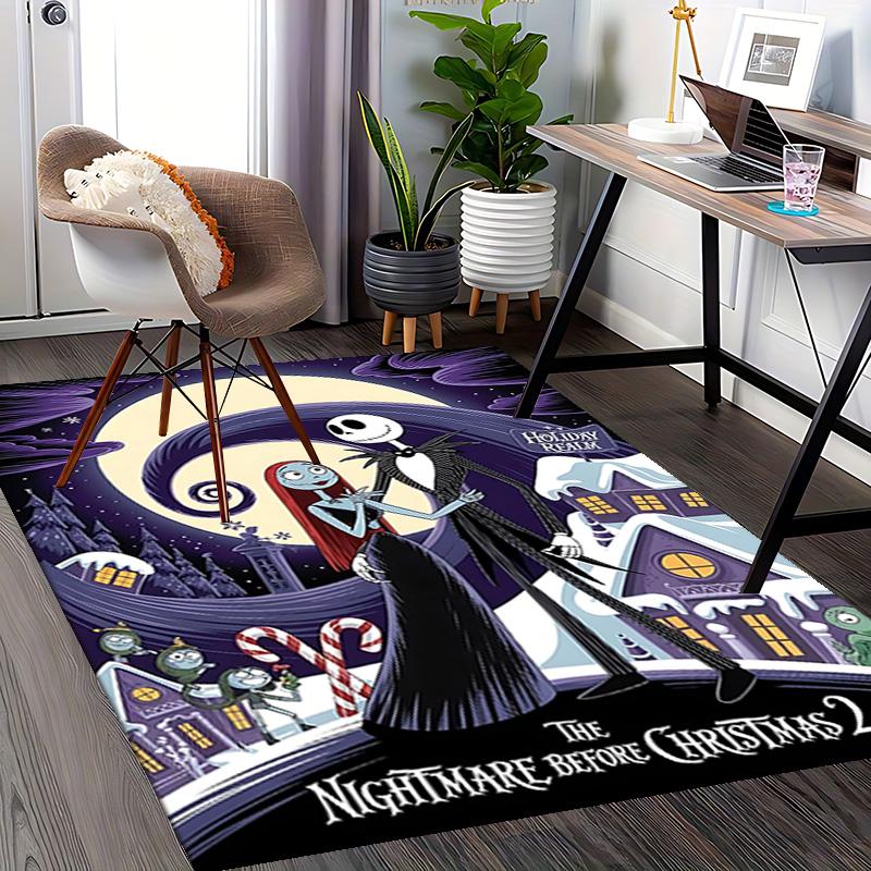 1pc Nightmare Before Christmas Carpet for Playroom Bedroom Living Room Sofa Home Decor,Game Area Rug Non-slip Floor Mat. D7280155