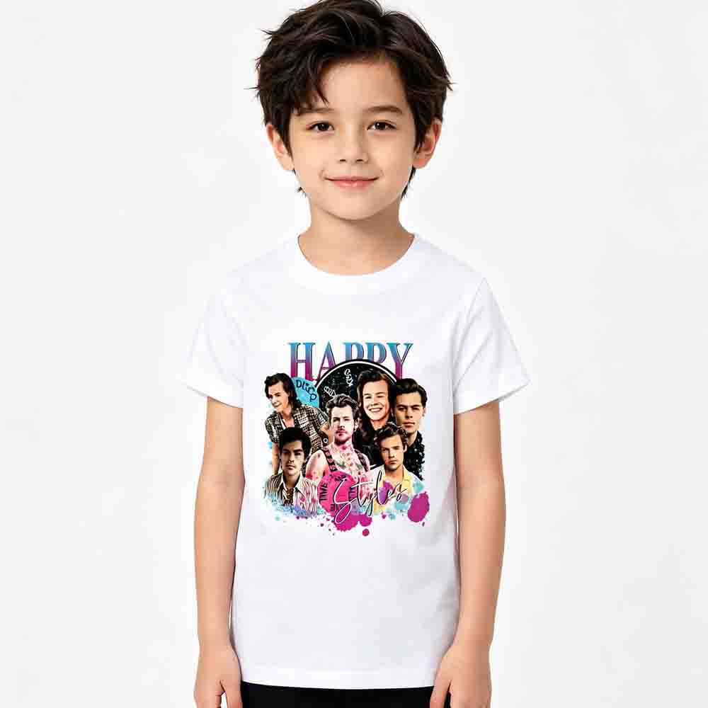 Maglietta Unisex in Cotone 100% Bambini Harry Styles Kiss All The Time Album Estate 2026 Girocollo Ragazzi Ragazze Hip Hop Manica Corta T-shirt Regalo per Fan