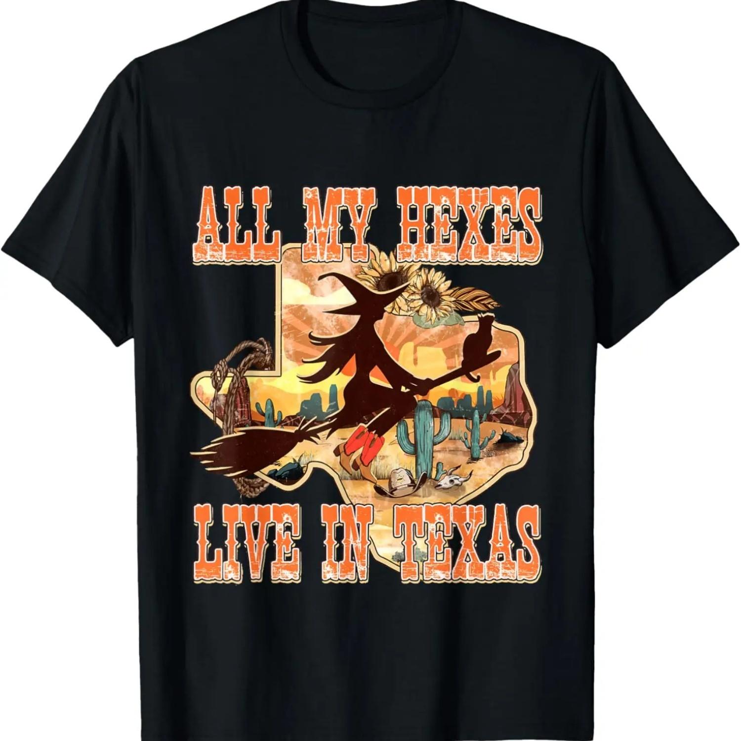 

All My Hexes Live In Texas Western Apparel T-Shirt XXXXXL чорний