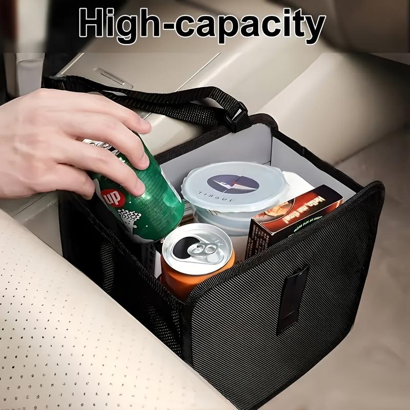 1pc  Polyester Car Trash Can, Multifunctional Washable Foldable Hanging Storage Bag for Vehicle, Travel & Outdoor Use