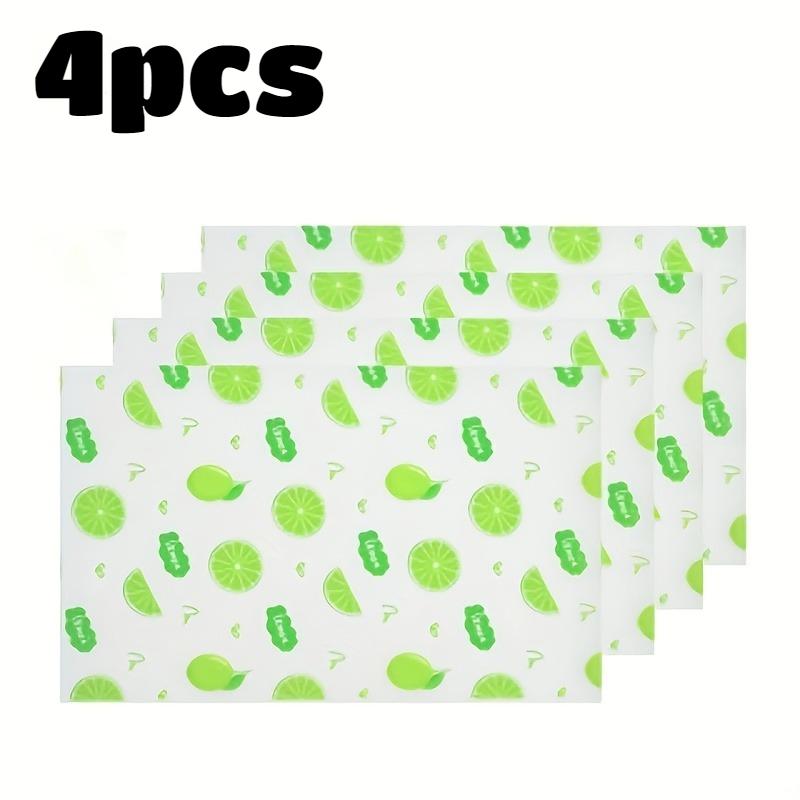 

12PCS EVA Refrigerator Pad Lemon Pattern Crabapple Flower Refrigerator Mat Waterproof Moisture-Proof Non-Slip Fridge Liner