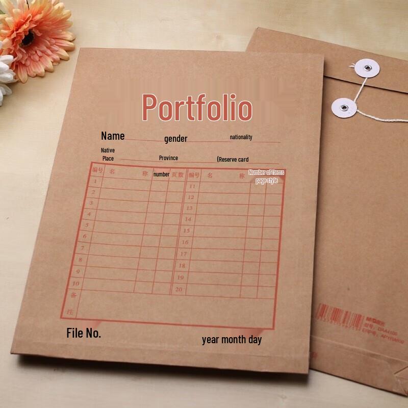 M&G A4 Kraft Paper Vertical File Bag, 60 Pack