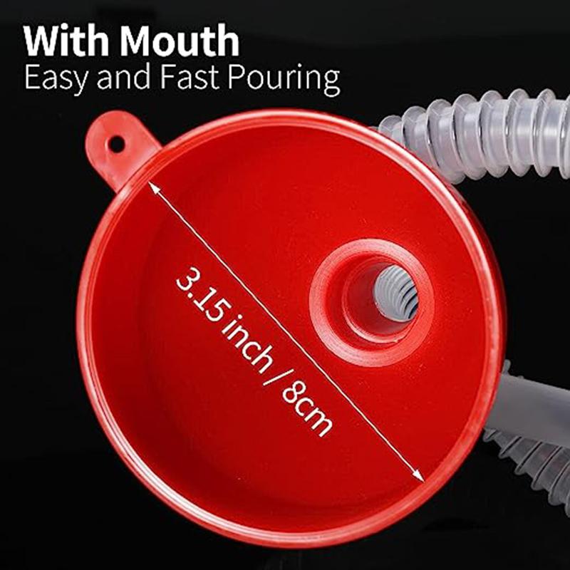 2Pcs Car Refueling Funnel with Detachable Hose Tube Engine Oil Gasoline Filter Transfer Funnel for Car Motorcycle Refueling Tool