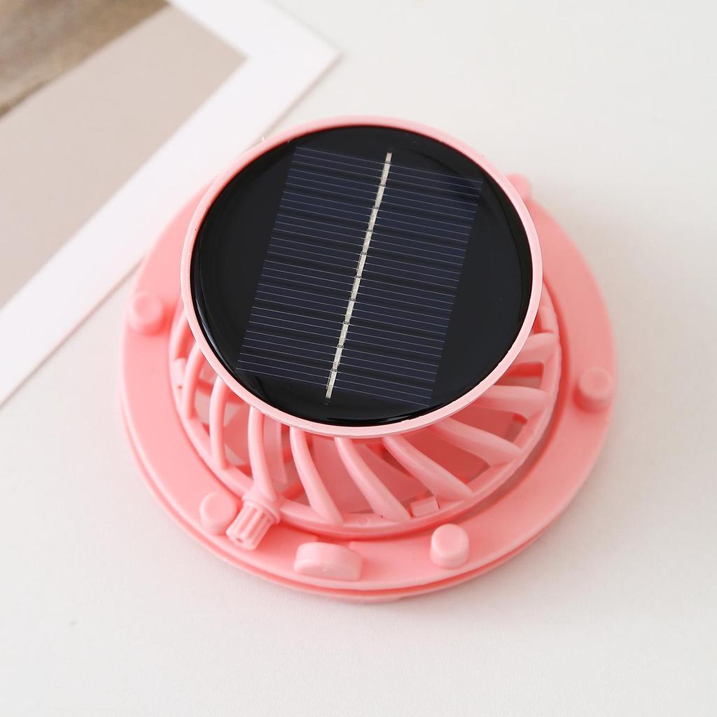 USB Rechargeable Solar Fan with Detachable Accessories - Pressure-Sensitive Motor for Strong Wind Power