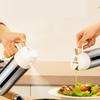 Two-in-one oil dispenser, stainless steel oil spray bottle, can be refilled with portable sprayer, suitable for baking, cooking,