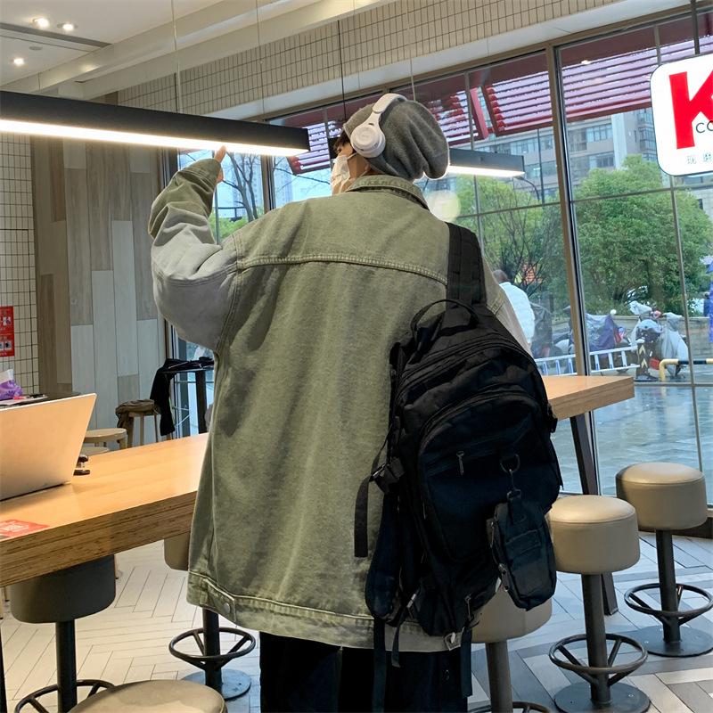 Retro Gradual Change Denim Jacket Men's Autumn and Winter Trendy High Street Ruffian Handsome Loose Casual Tooling Jacket