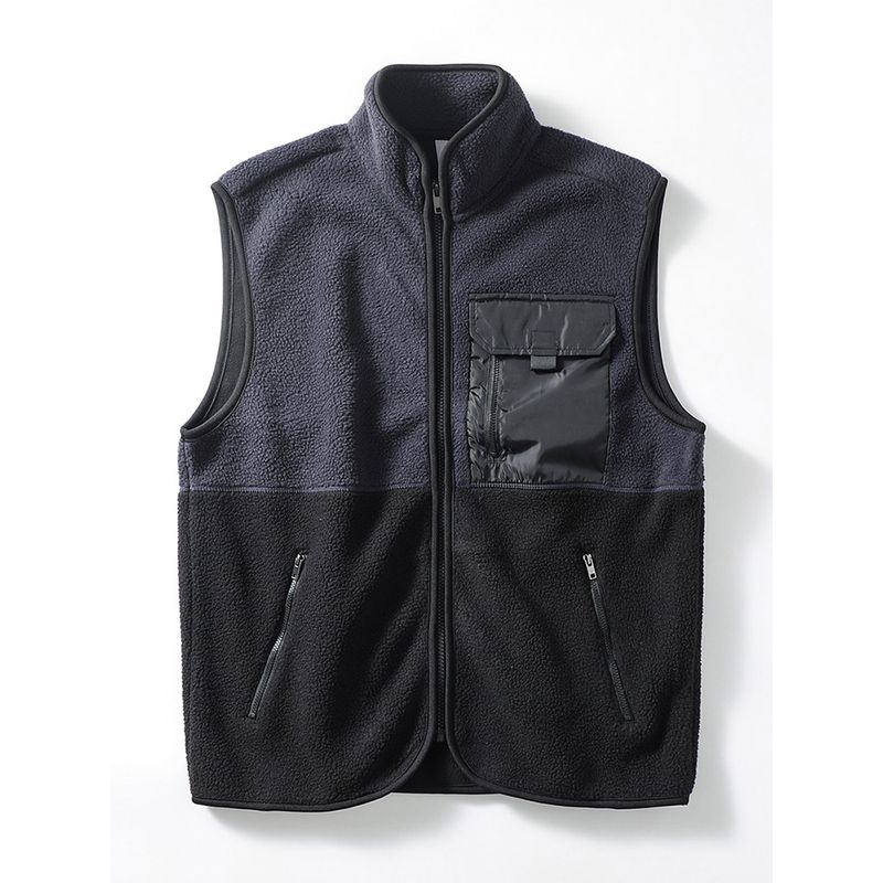 Japan Fashion Retro Double-sided Polar Fleece Vest Men's Autumn and Winter Outer Wear Warm Vest Outerwear Foreign Trade Men's Clothing Vest