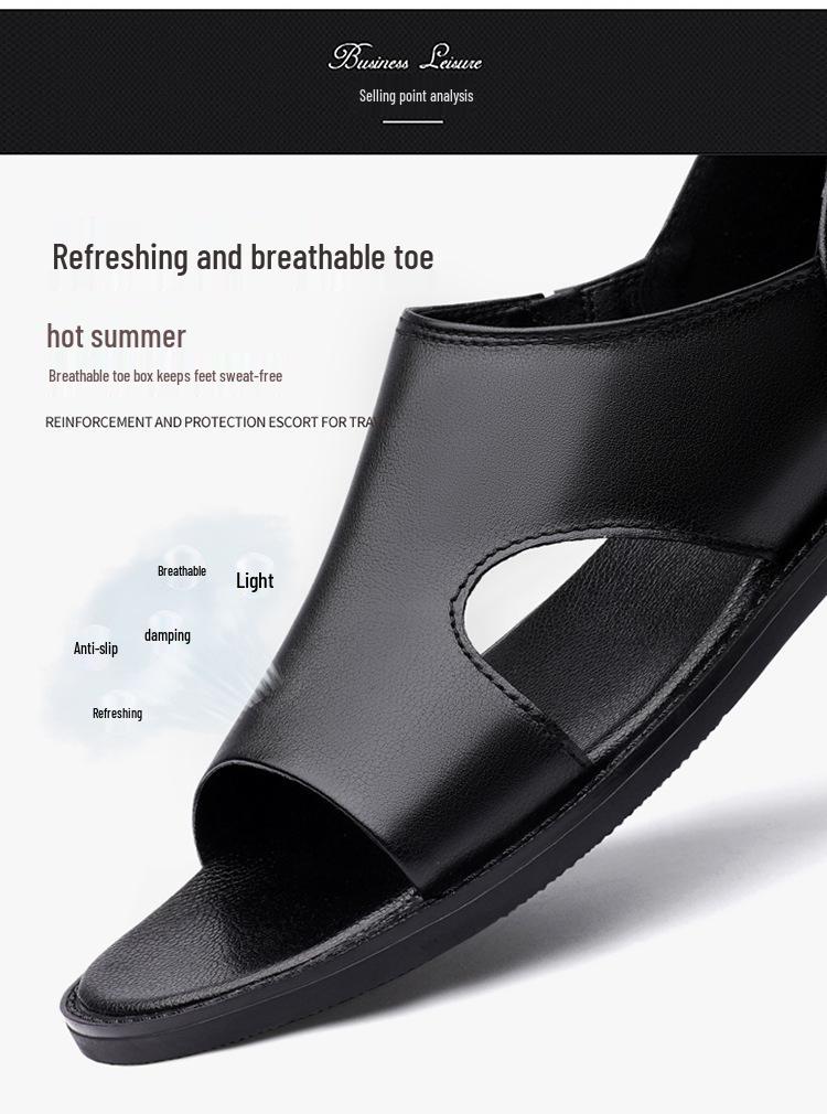 Men's Summer Genuine Leather Casual Beach Sandals
