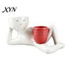 Waterproof Plant Pot Lazy Guy Planter, Little Character Flowerpot Ornament, Creative Lying Holder Humanoid Double Planter for Succulents Home