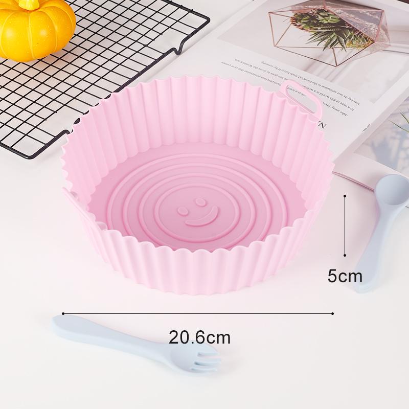 22cm Air Fryers Oven Baking Tray Fried Chicken Basket Mat AirFryer Silicone Pot Square Replacemen Grill Pan Accessories Tool