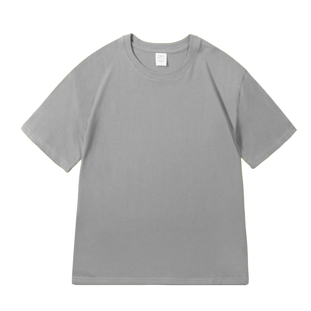 Solid Color Short-Sleeved T-Shirt Men'S 200G Pure Cotton Loose And Versatile Time-Simple Bottoming Shirt Combed Cotton Crew Neck Shoulder Top