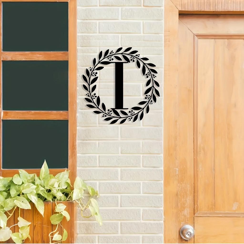Metal Monogram Letter Wall Decor, Personalized Last Name Sign for Home, Door Hanger Gift for Halloween Christmas New Year