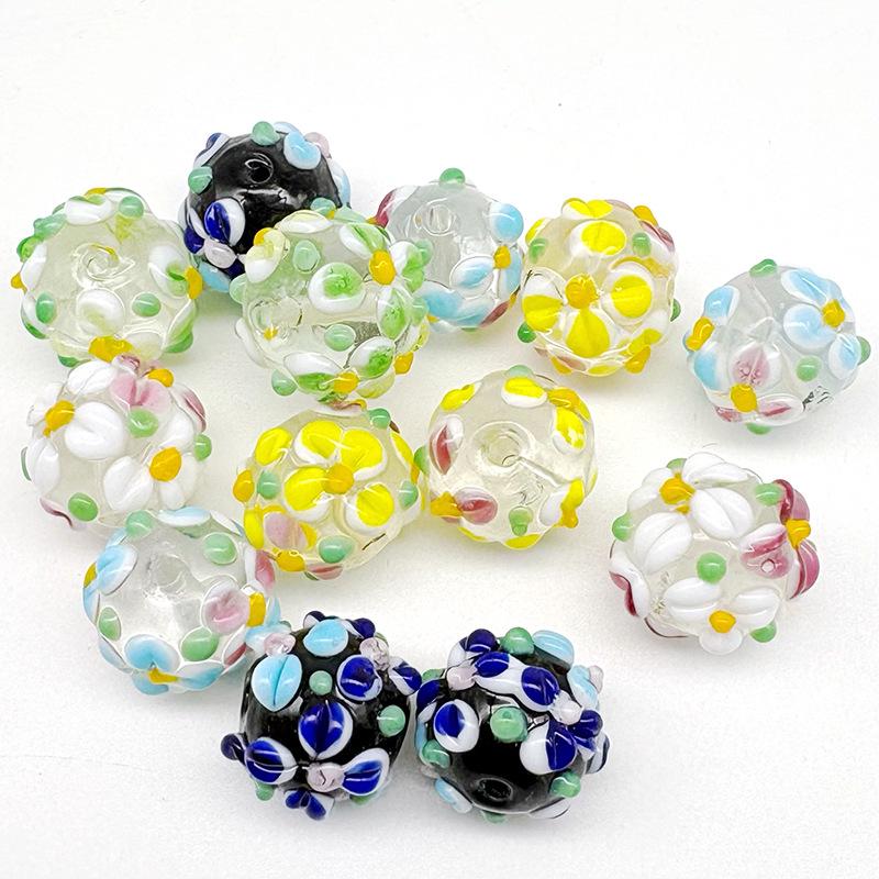 3D Multilayer Two-tone Petal Glass Beads for DIY Jewelry Crafting