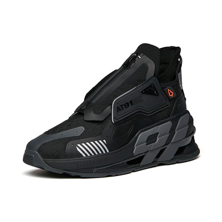 Anta AT91 Non-Slip Durable Mid-Top Running Shoes Men Shoes Black 112148851-2