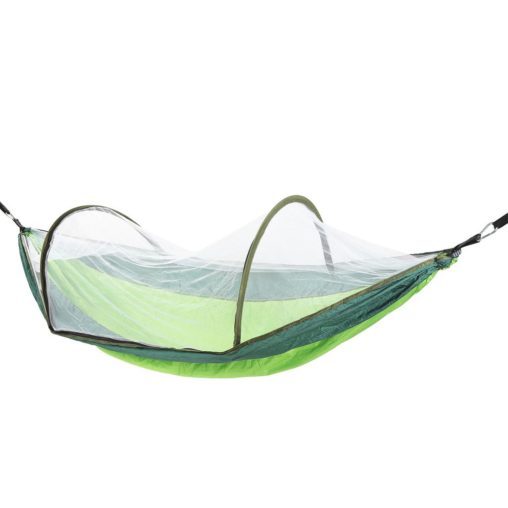 Superleichte automatische Schnellaufbau-Hängematte für eine Person mit MoskitonetzFruchtgrün und Dunkelgrün