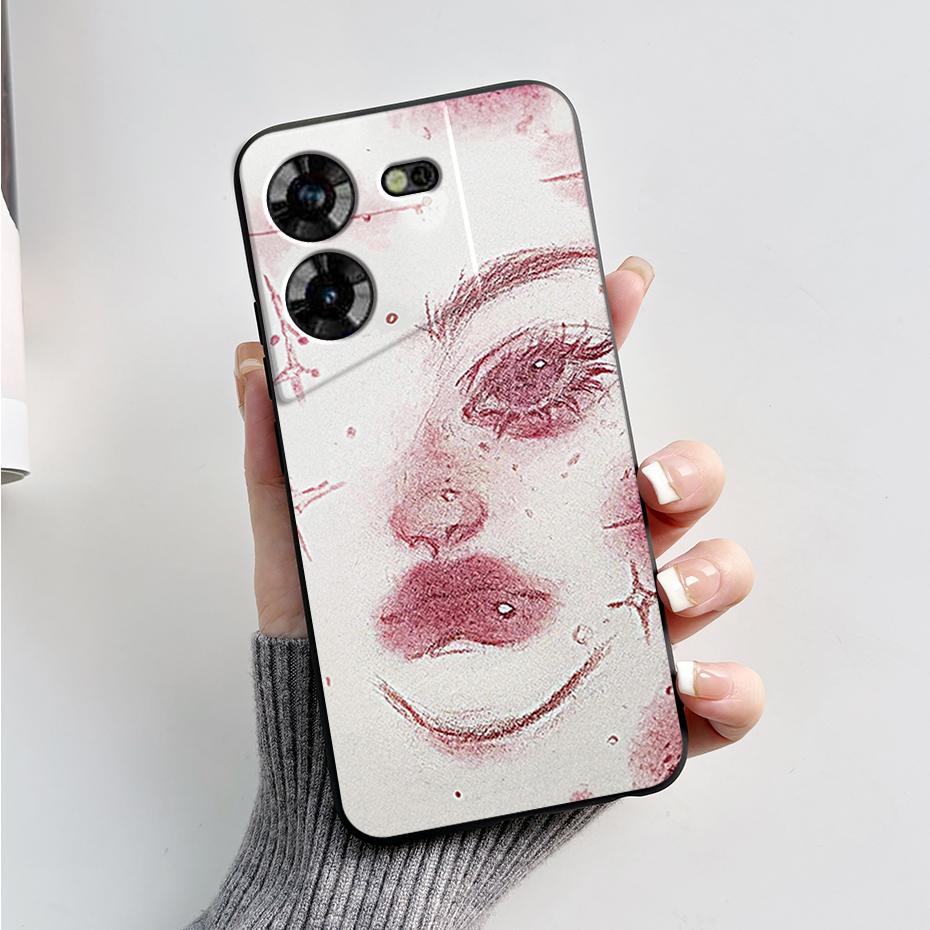 For Tecno Pova 5 Case LH7n Silicone Phone Case Stylish Pattern Slim Soft Black Funda Cover For Tecno Pova 5 4G 2023 Pova5 Capa