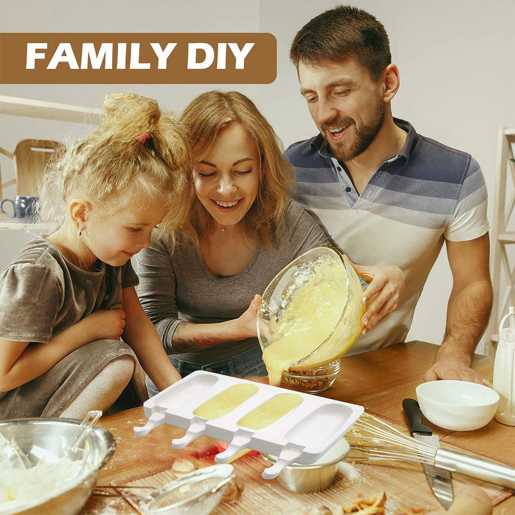 Summer Essentials Small Oval Ice Cream Maker Silicone Mould Kitchen Popsicle DIY Homemade Ice Cube Gadgets Accessories