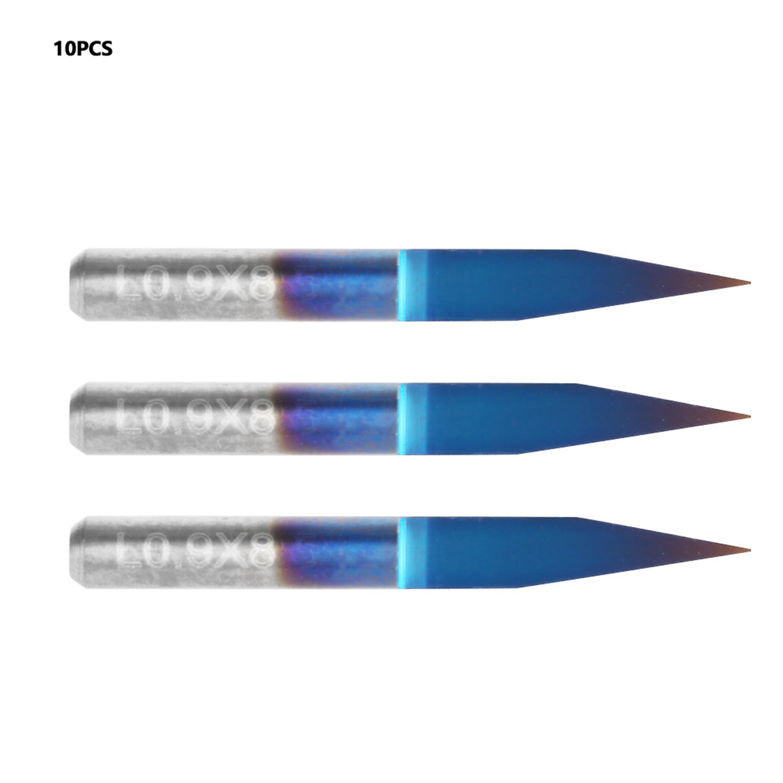 

10Pcs box 3.175 Blue Plating Tungsten Steel Engraving Tool CNC Carving Tool (20 degrees *0.1)