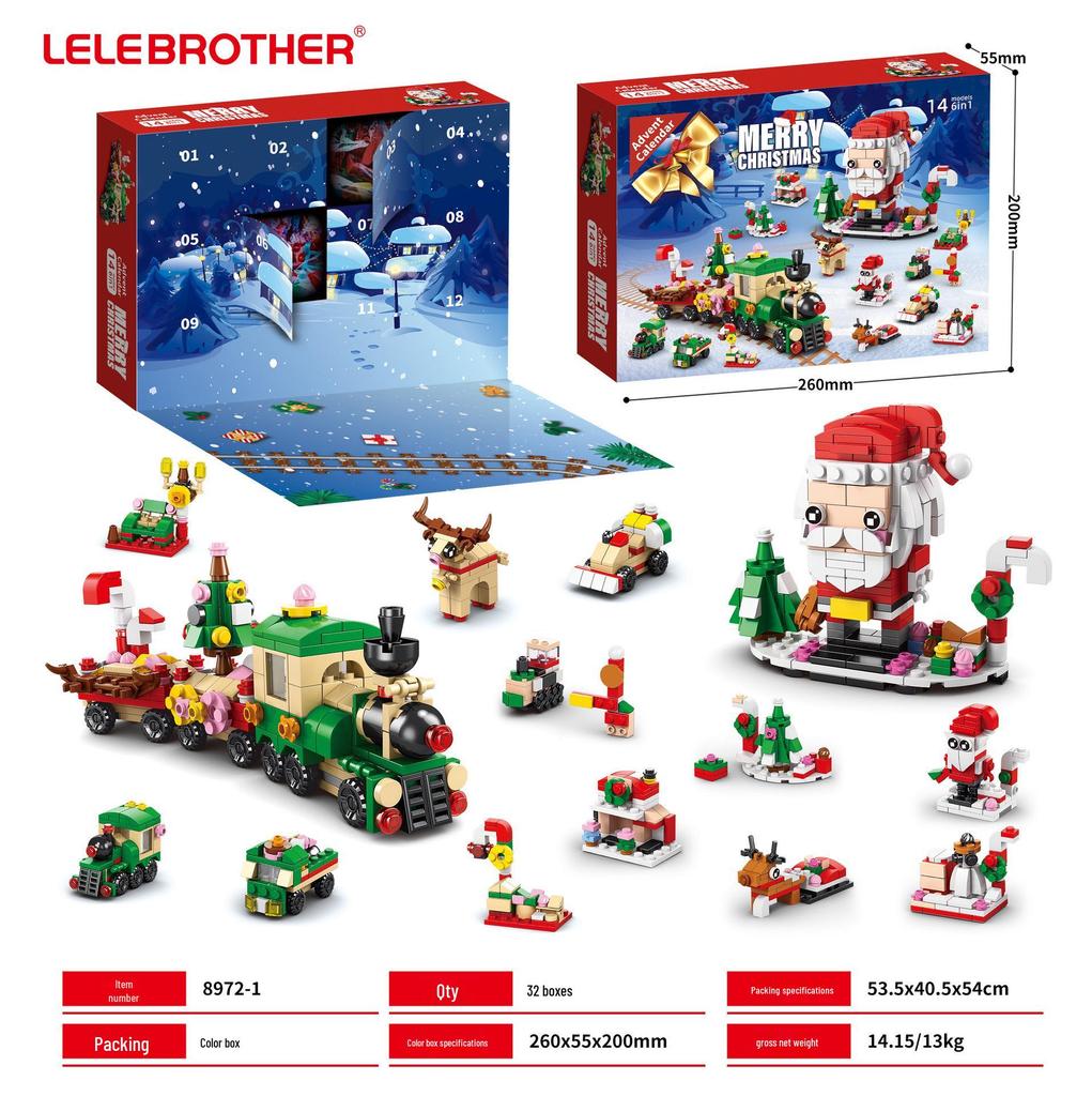 Christmas-Themed Lego-Compatible Building Blocks: Tree, Reindeer & Santa Set