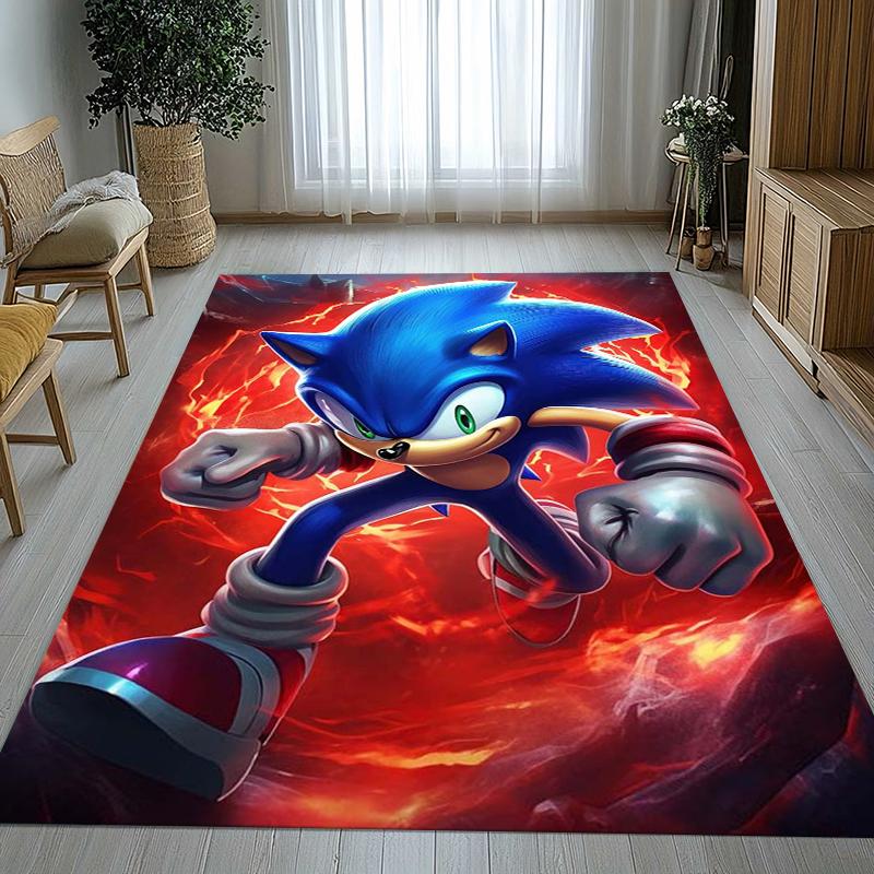 Retro S-Sonic Cartoon Games Living Room Non-Slip Area Rug Soft Carpet for Bedroom Kids Playroom Sofa,Home Decor Doormat Gift