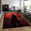 1PC Samurai with Red Moon Backdrop Print Carpet Rug for Living Room Bedroom Sofa Doormat Home Decor Non-slip Floor Mat
