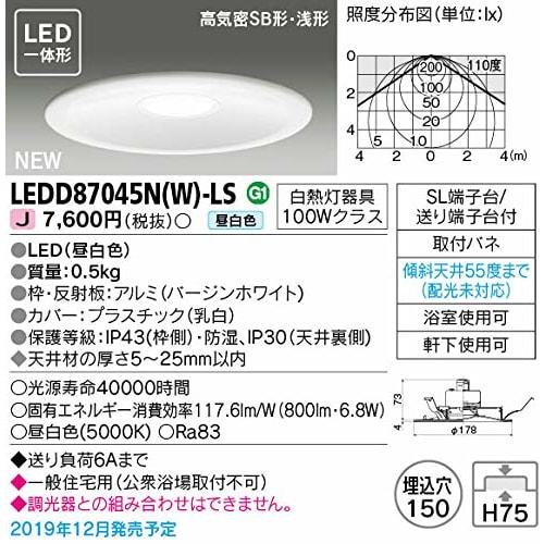 TOSHIBA LED Lighting Equipment LED Bathroom Light/Under Eaves LED Downlight Highly Airtight SB Type Incandescent Light Fixture 100W Class LED Integrat