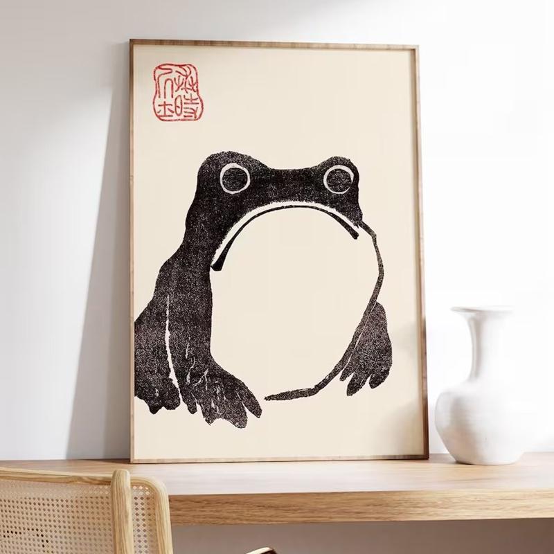 

Japanese Frog Print, Vintage Wall Art, Japanese Frog Poster, Matsumoto Hoji Wall Art Decor, Animal Print, Wabi Sabi, Interior 21X30CMNo Framed