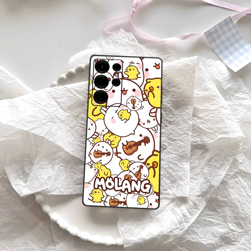 

Cartoon Cute M-Molang Phone Case For Samsung S 24 Fe 25 Ultra Plus 20 Lite 21 30 22 23 24 22 Ultra 5G Fundas Samsung S21 fe