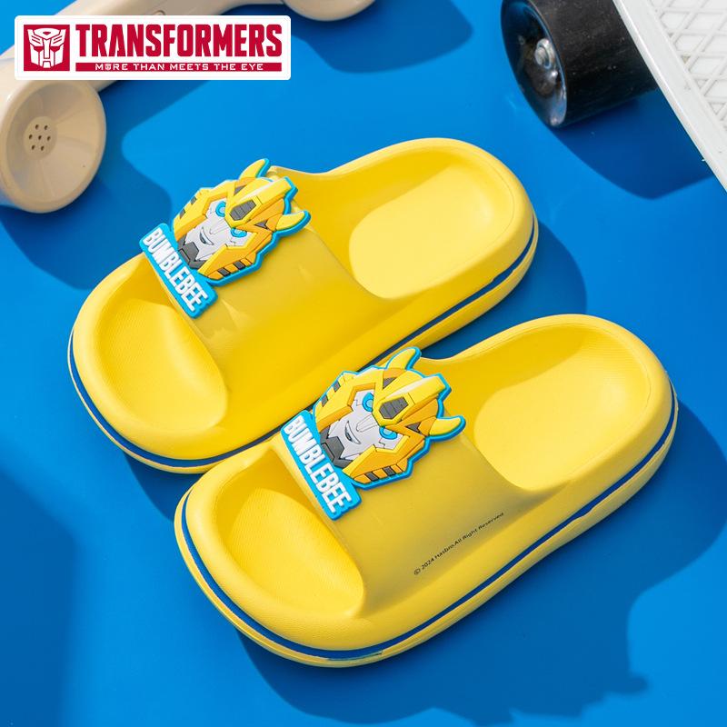 Children's Slippers Light Bottom One-word Drag Cute Cartoon Boy Home Summer Sandals