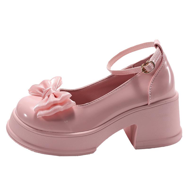 Retro Black British Style Thick High-heeled Small Leather Shoes Women's 2025 New Autumn Small Man Height Increase Mary Jane Single Shoes