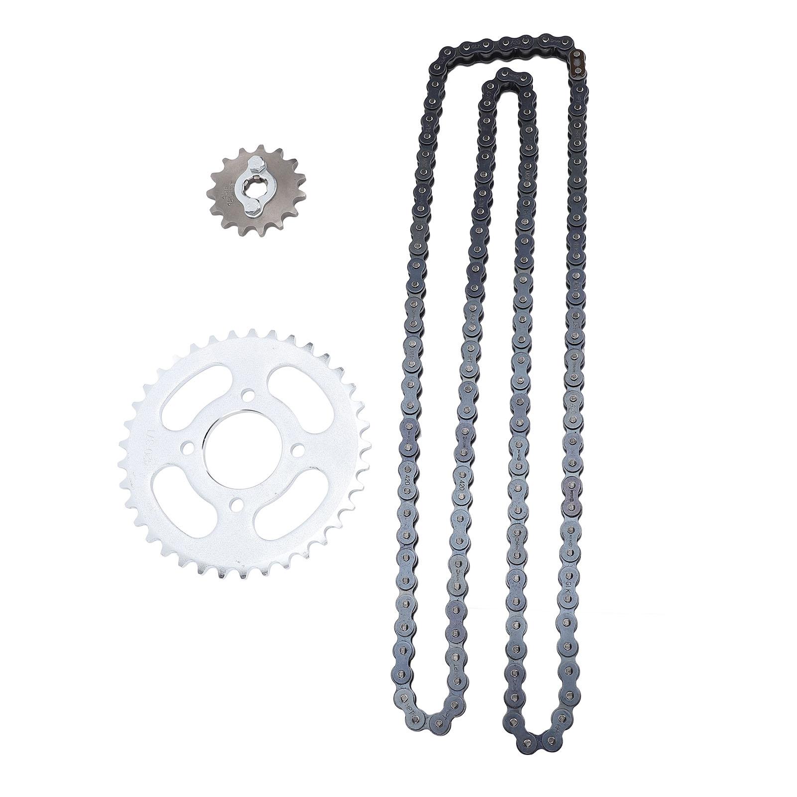 

Передняя звезда 420 15T Задняя звезда 420 37T Комплект цепи 420 Стальной сплав Замена для Pit Pro Trail Dirt Pocket ATV