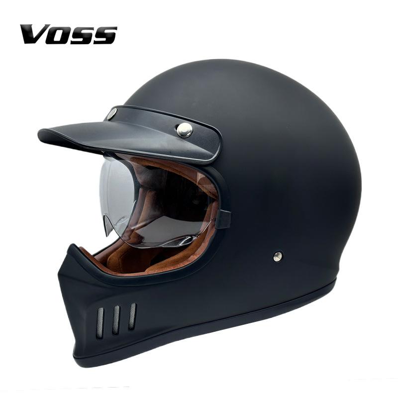 Vintage Motorcycle Full Face Helmet Chopper Retro Casco Moto Design Classic Style Retro Helmet for Motorbike Riding