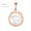 FJ 12 Zodiac Sign 585 Gold Color Constellation Rose Pendants Capricorn/Gemini Twisted + 50cm Chain Women Men Zircon