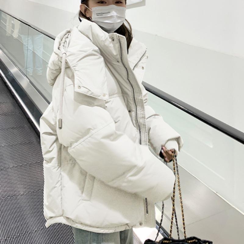 Zima Nowy Krótki Pogrubiony Płaszcz Watowany Bawełną Puchową