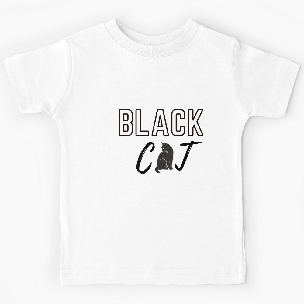 black cat pet animals funny Kids T-Shirt 120