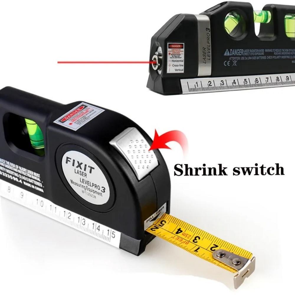 Multipurpose Laser Level Aligner 3 Line Modes Cross Vertical Horizontal Laser Measuring Distance Measurement Tool Anti-slip Grip