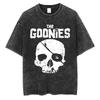 Klasický vtipný film Goonies Nikdy neříkej smůla Vintage vyprané tričko Nejlepší slavné tričko s grafikou kostlivce Pánské oversized tričko