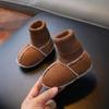 Infant Faux Leather and Fur Baby Socks: Soft Sole Suede Velvet Shoes for 0-12 Months, Perfect for Autumn and Winter