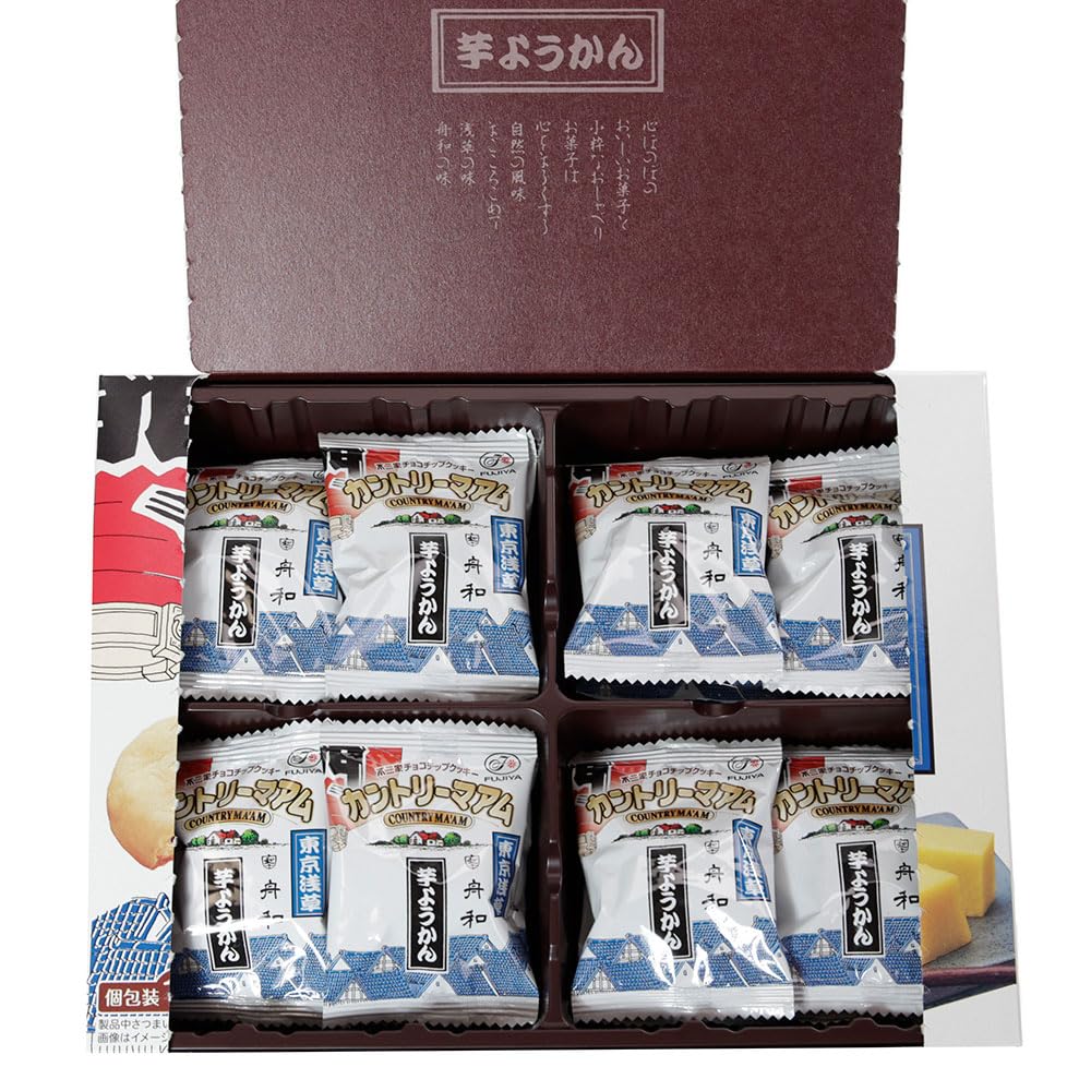 Fujiya FUJIYA Chocolate Chip Cookies Country Ma'am 2019 Tokyo Limited Edition Asakusa, Tokyo Sweet Potato Yokan, Tanwa Cookies, 16 Cookies