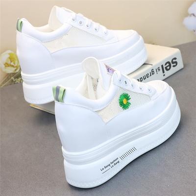 Fashion 10CM Air Mesh Synthetic Leather Platform Wedge Sneakers High Brand Casual Women Shoes Ladies Vulcanize Summer Breathable