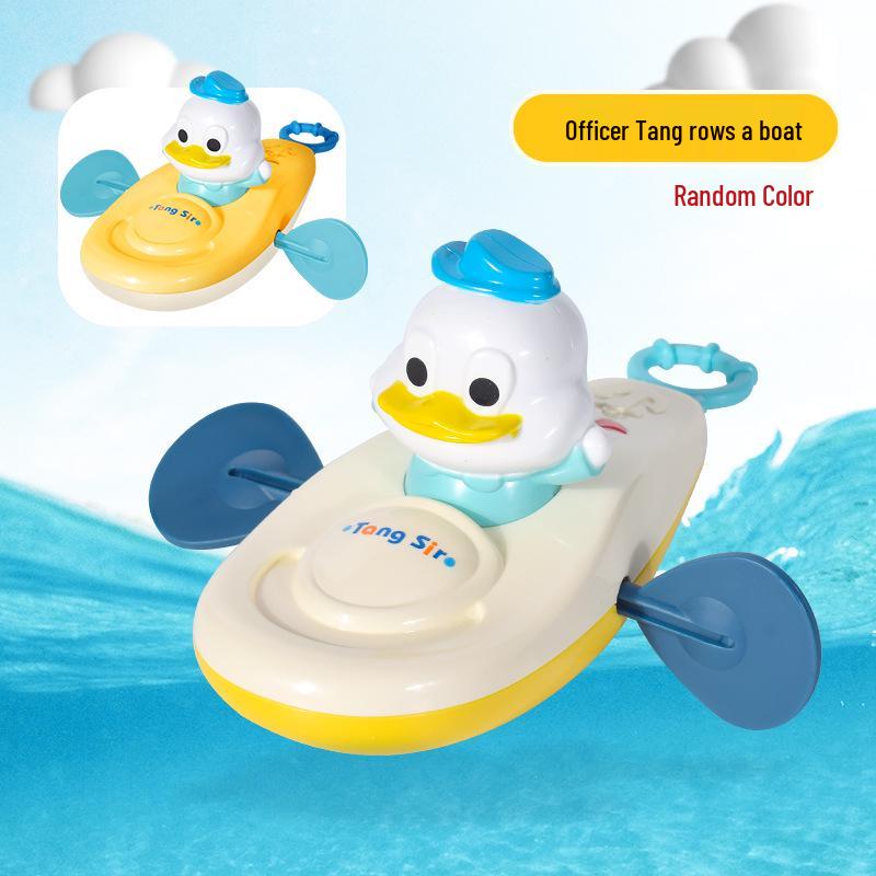 Children's 8-Piece Bath Toy Set: Yellow Duck, Net Scoop, Clockwork Duck, Water Spray Gun, and Shower Toys