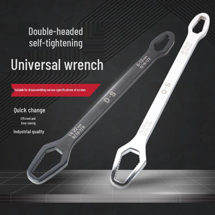 Double-Ended Adjustable Socket Wrench, 8-22mm, Special Shape, Self-Tightening