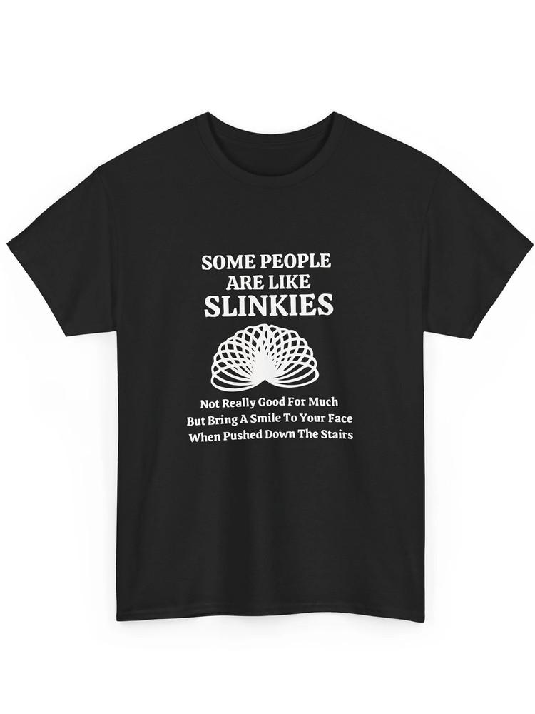 Men S Humorous Cotton T-Shirt -  Some People Are Like Slinkies  Print Unisex T-Shirt S