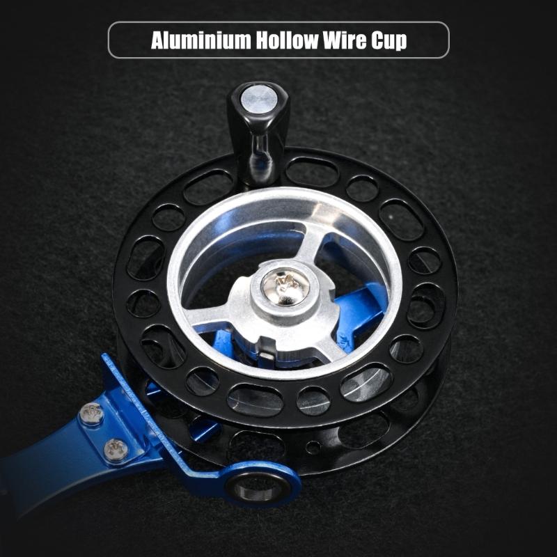 Ice Fishing Reel Large Spool Diameter Aluminum Spool Wear-Resistant Fishing Reel for Men Deep Water Fishing Equipment