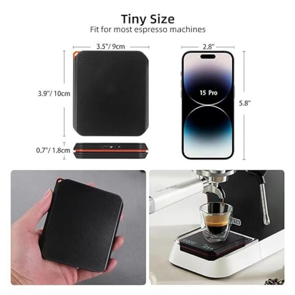 Coffee Scale with Timer 2000g/0.1g Rechargeable Espresso Scale Portable Digital Kitchen Scale with