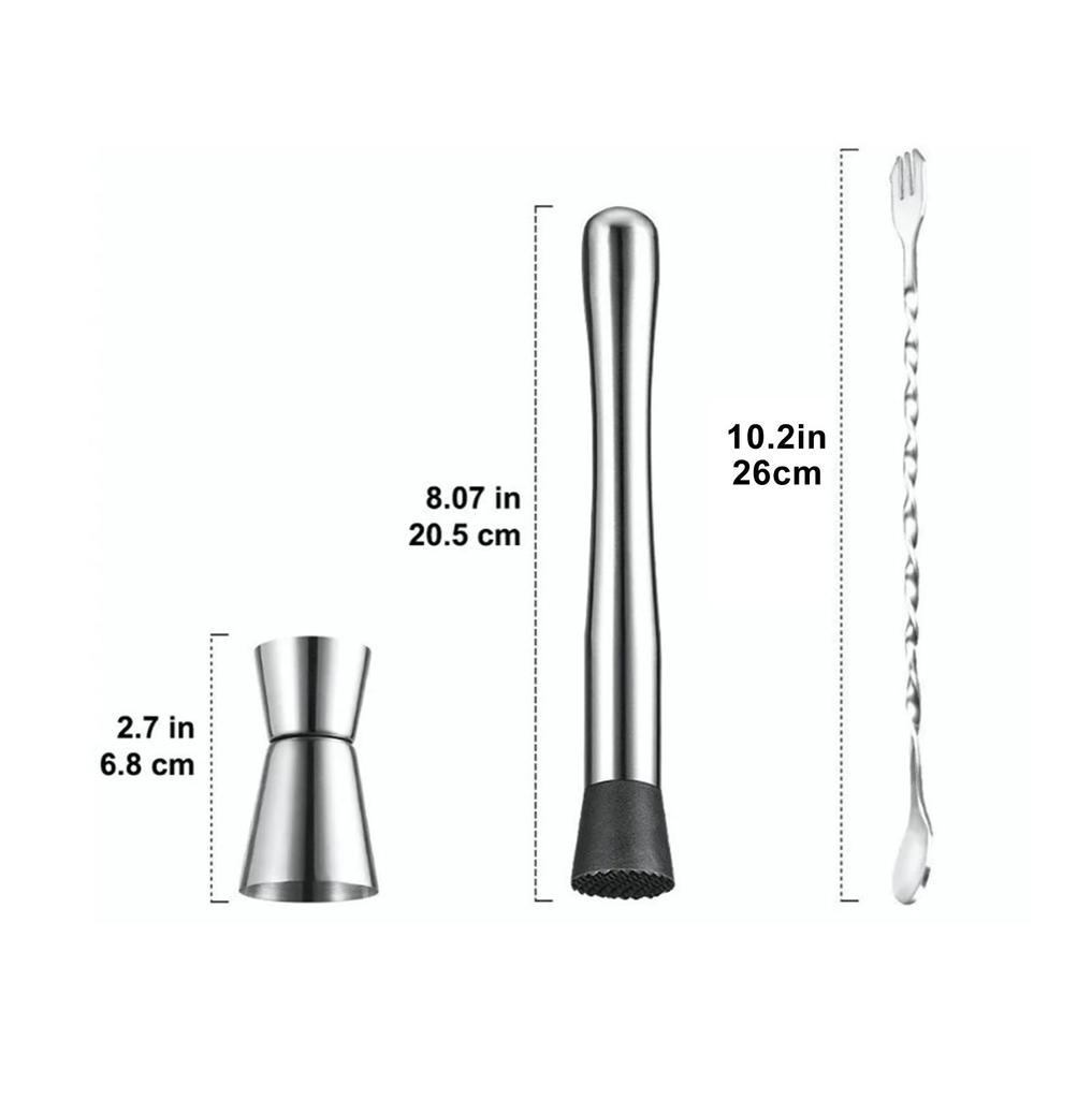 Stainless Steel Crushed Popsicle Mixing Stick Fruit Muddle Pestle Wine Supplies for Barware Tool