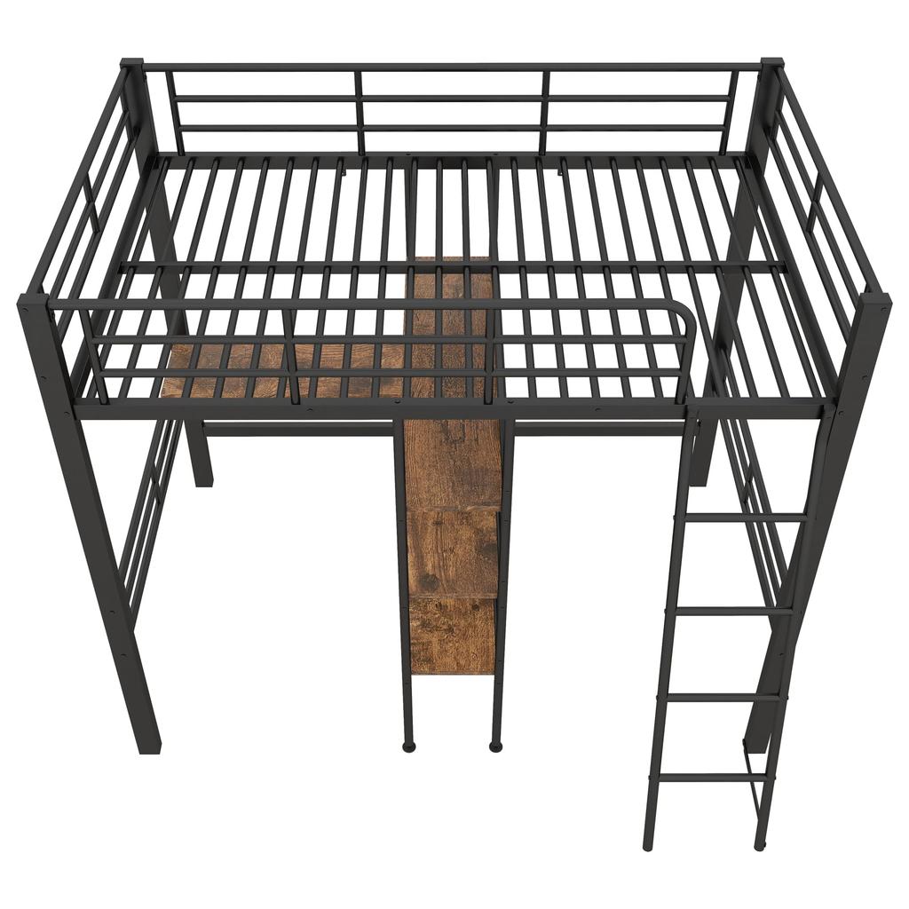 Kinderbett Hochbett 90x200 cm Funktionsbett Schreibtisch 3 Regale Etagenbett Bettrahmen Lattenrost ohne Matratze Kinder Erwachsene