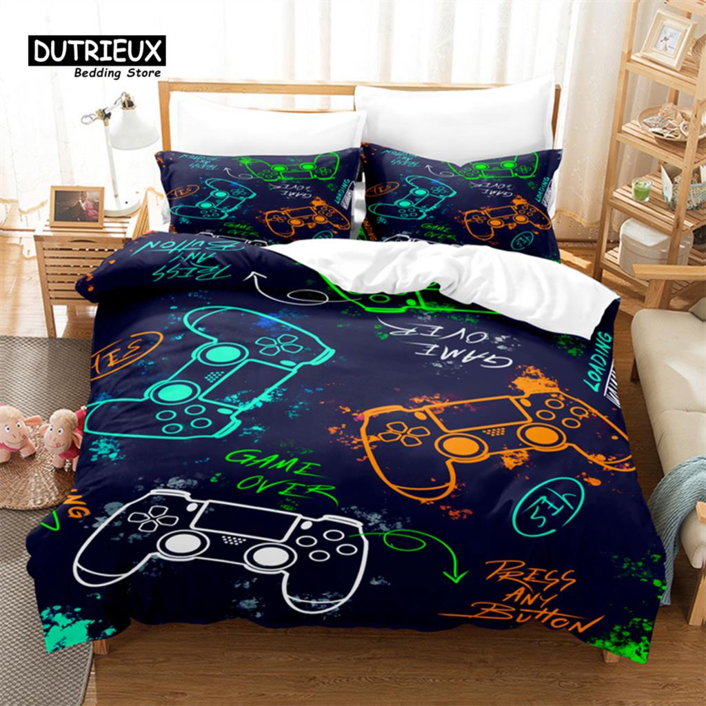 

Cartoon Pattern Bedding Set, 3Pcs Duvet Cover Set, Soft Comfortable Breathable Duvet Cover, For Bedroom Guest Room Decor EU single(135x200cm)